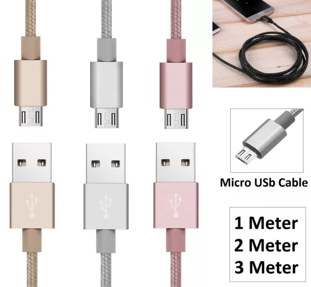 Long Micro USB FAST Data Charger Cable Lead for Samsung Galaxy S4 S5 S6 S7 Edge