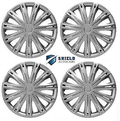 Wheel Trims 13" Hub Caps Spark Plastic Covers Set of 4 Silver Specific Fit R13