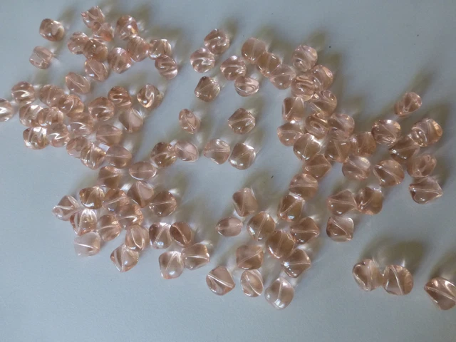 Lot De 500 Perles En Verre Vintage - Orange Carotte Mat, Ronde Lisse - Fond De Stock (Occasion)