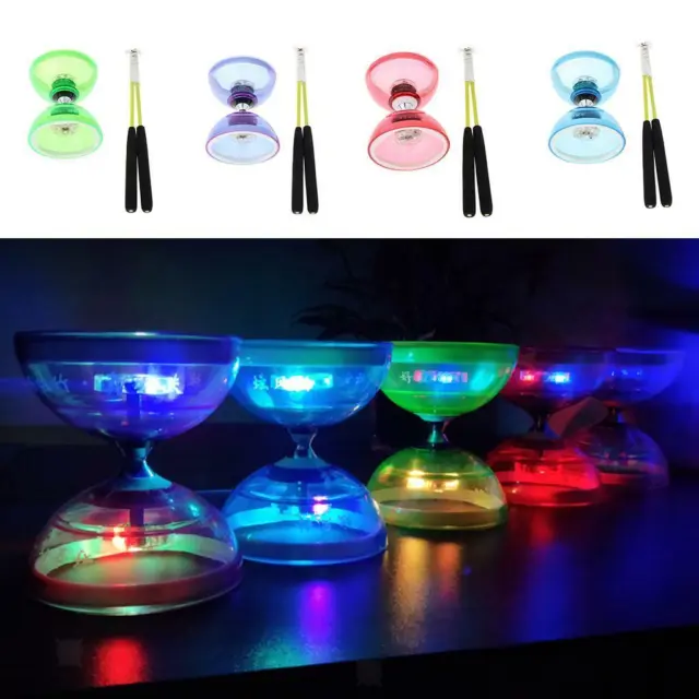 Luminous Triple Bearing Double-end Diabolo with Rods String  Exercise