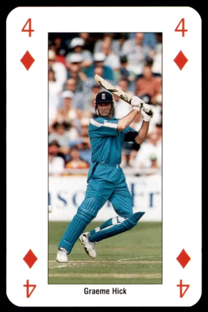Cricket World Cup 99 (Playing Card) Four of Diamonds Graeme Hick England