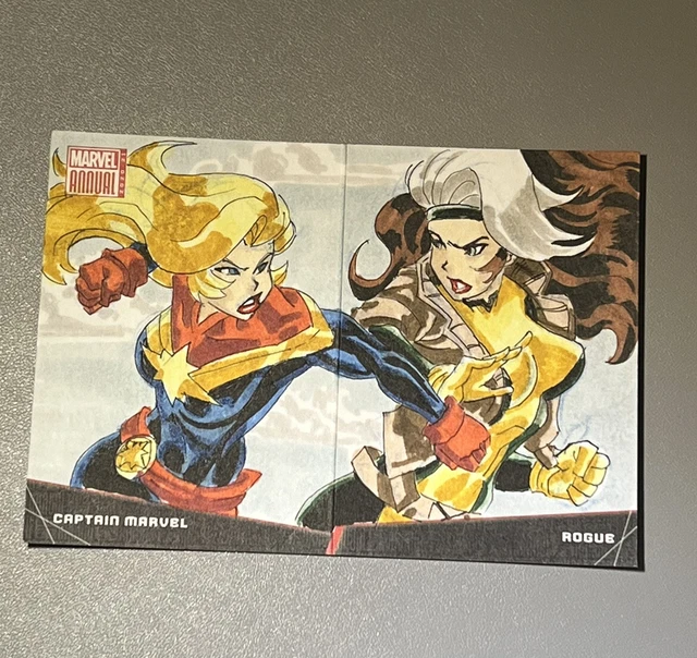 2019 Marvel Annual Battle Booklets Sketch Cards Ernest Romero Rogue Cap Marvel