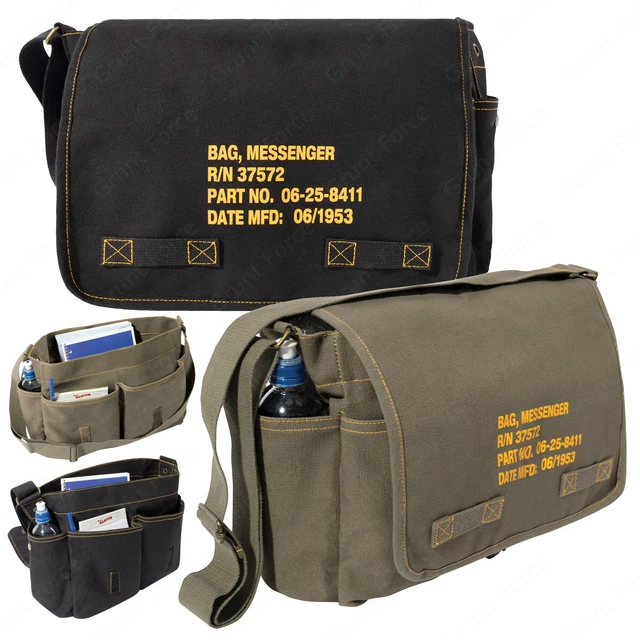 Heavyweight Canvas Classic Messenger Bag with Stencil