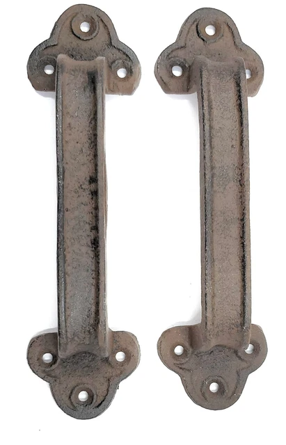 Cast Iron Gate Shed Barn Sliding Door Pull Handle Sturdy Set of 2