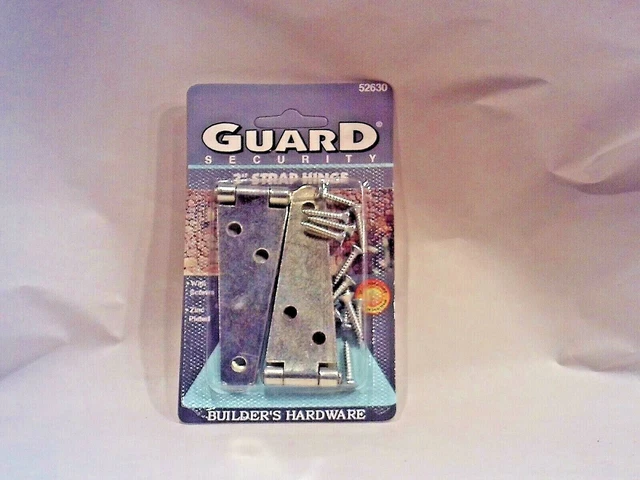 Guard Security  3 in.  Zinc-Plated  Steel Strap Hinge  2 pk with Screws