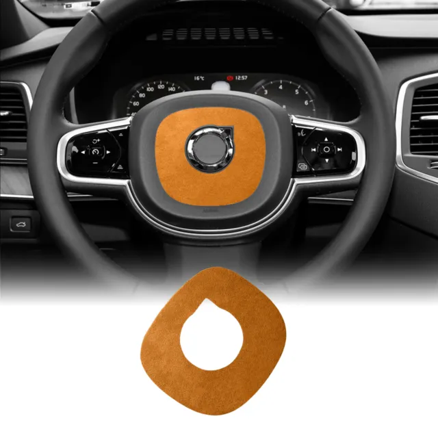 For Volvo Universal Suede Leather Steering Wheel Sticker Logo Cover Decor Trim