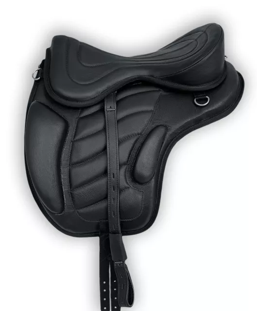 Treeless Saddle Horse Trekking LIBERTY vacchetta nero NUOVO Accessori