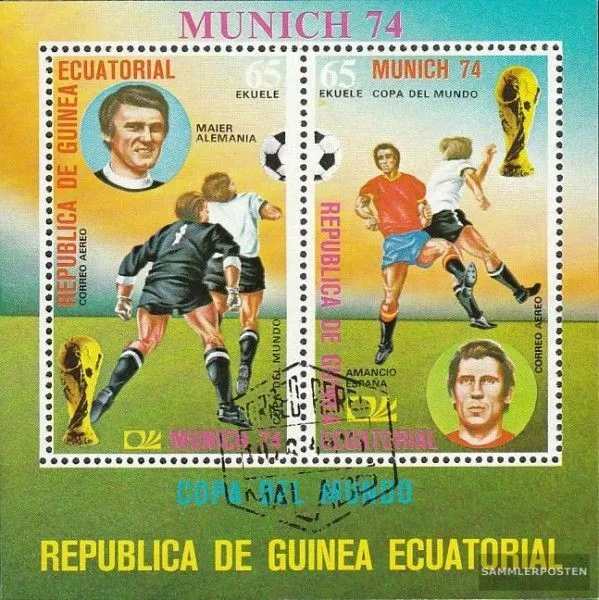 Äquatorial-Guinea Block107 (kompl.Ausg.) gestempelt 1974 Fußball-WM in Deutschla