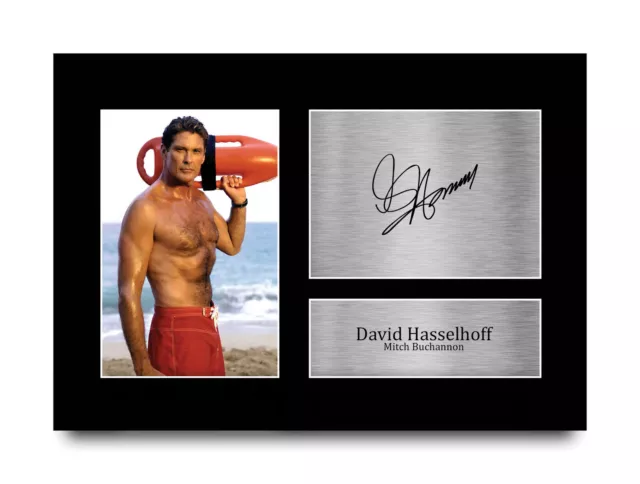 David Hasselhoff Baywatch Gift Printed Signed Autograph A4 Picture for TV Fans