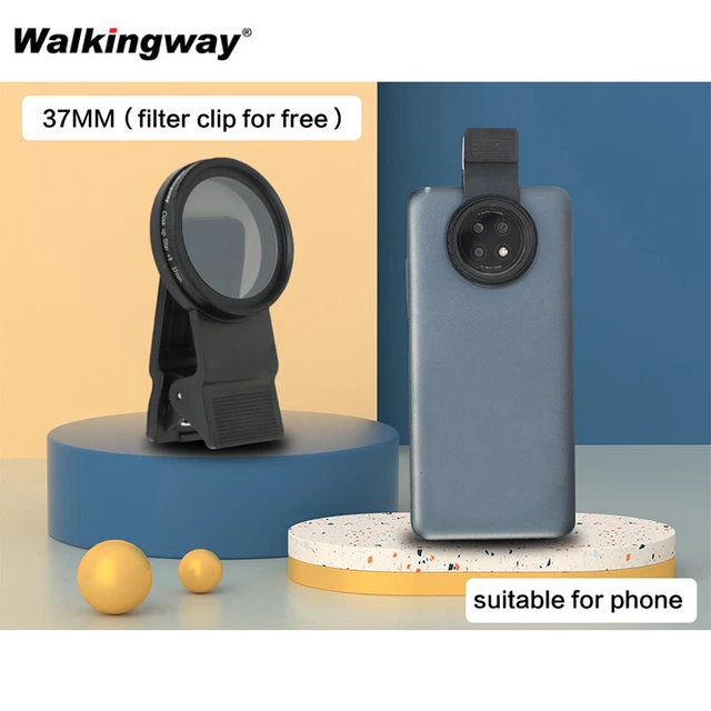 37MM Phone Camera Lens Adjustable various circular filter & Clip for Smartphone