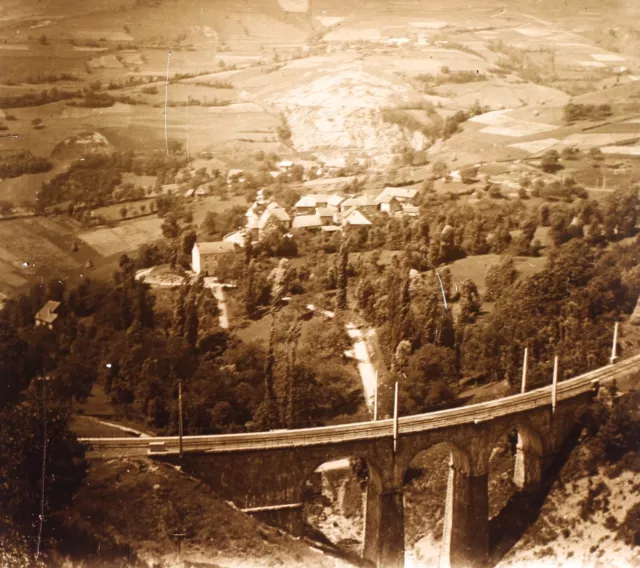 FRANCE Landscape Bridge c1930 Vintage Photo Stereo Glass Plate V35L27n5