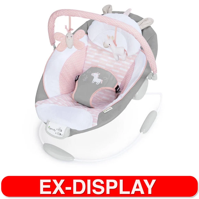 Ingenuity Baby/Infant/Newborn Bouncer/Rocker Chair/Seat 0m+ w/ Toys Audrey Pink