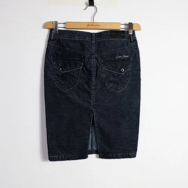 Gonna GUESS JEANS Taglia S/M Donna Cotone Nera Woman Skirt Jeans Denim 3