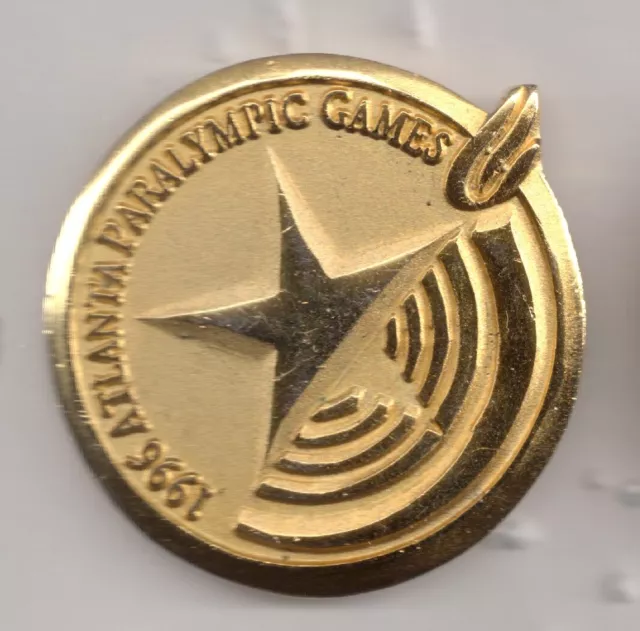 1996 Atlanta Paralympic Pin Large Gold Color