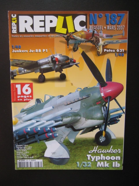 REPLIC n° 187 - HAWKER TYPHOON - JUNKERS JU-88 P1 - POTEZ 631