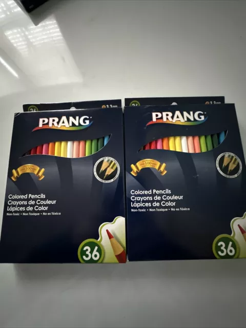 Lápices de colores Prang 3,3 mm 2 cajas 36 lápices en cada caja no tóxicos totalmente nuevos
