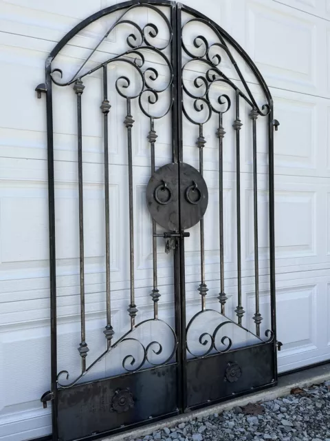 Tuscan Old World Iron Scroll Garden/ Wine Cellar, Gate 4ft Wide X 6ft Tall