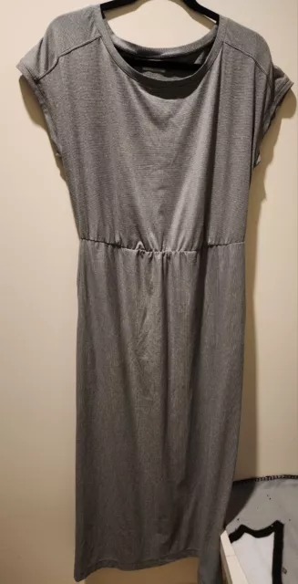 Columbia Grey Striped Maxi Dress Woman's Large