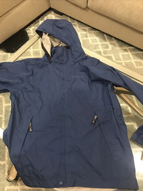 MARMOT FULLZIP RAIN jacket rn79448 CA 32277 blue hooded size M