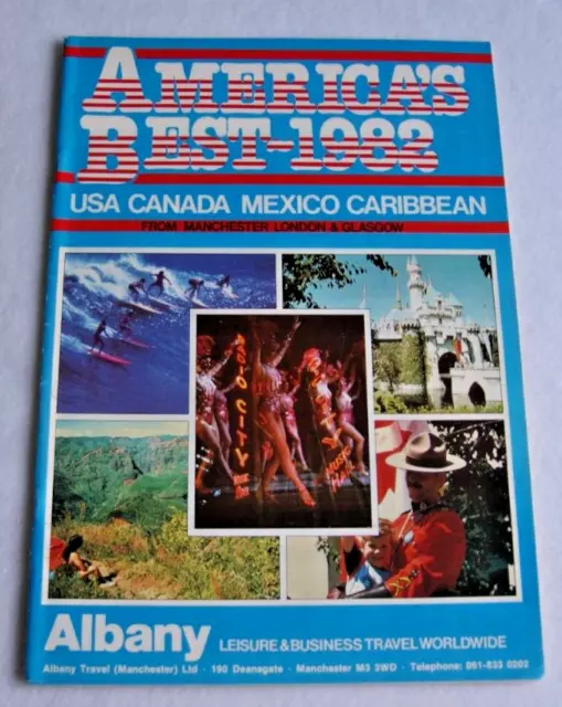 America's Best 1982 Albany Holiday (Manchester) BOOKLET Travel Guide Pan Am Air