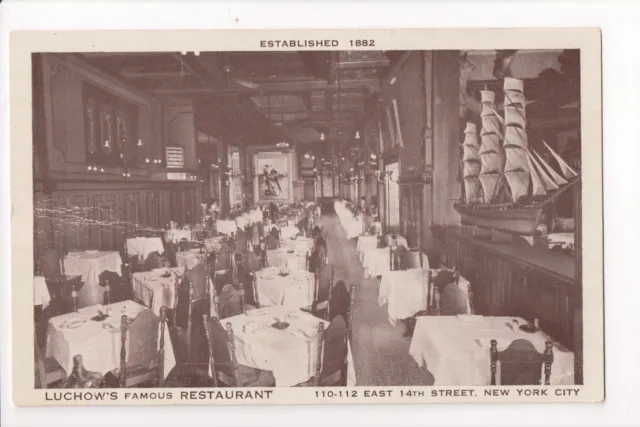 NY, New York City - Luchows Restaurant interior, ship model - B17026