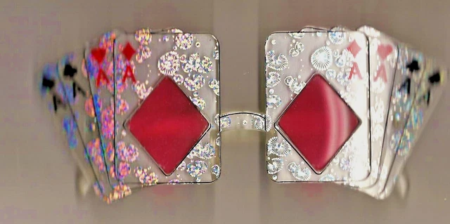 Vintage Lucite Poker Sun glasses,big and rose colored  Glasses Rare!!