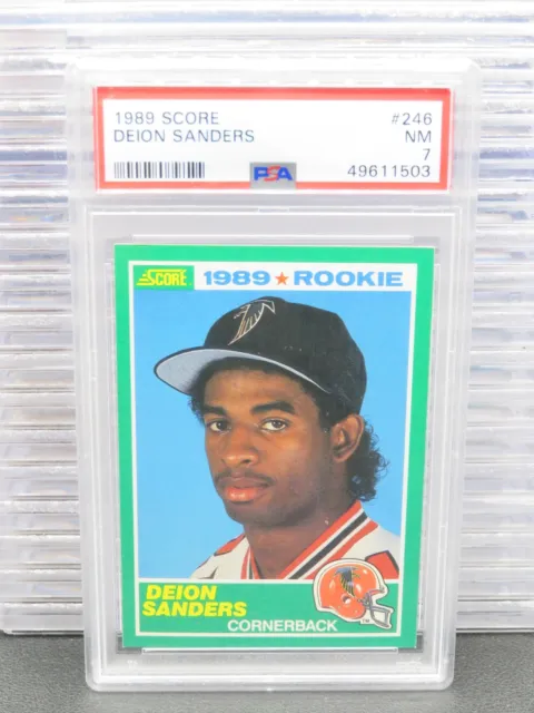 1989 Score Deion Sanders Rookie Card RC #246 PSA 7 Falcons
