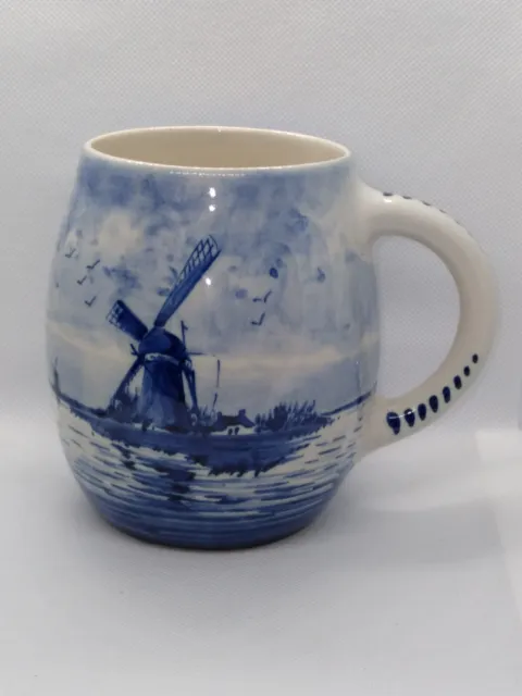 Handpainted Delft Blue Coffee Tea Chocolate Mug Holland Windmills Sailboat