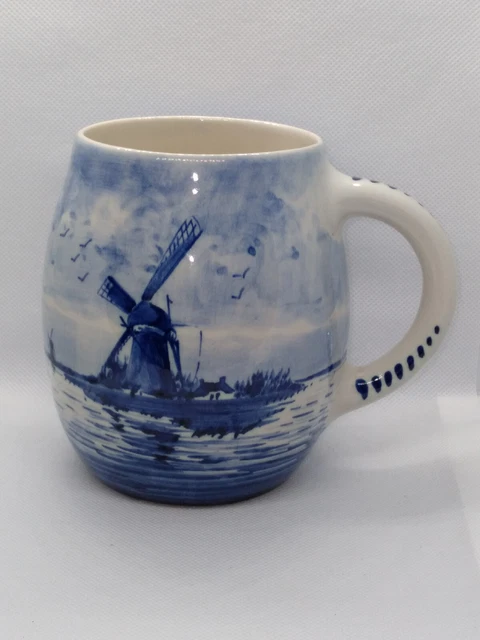 Handpainted Delft Blue Coffee Tea Chocolate Mug Holland Windmills Sailboat Handpainted Delft Blue Coffee Tea Chocolate Mug Holland Windmills Sailboat