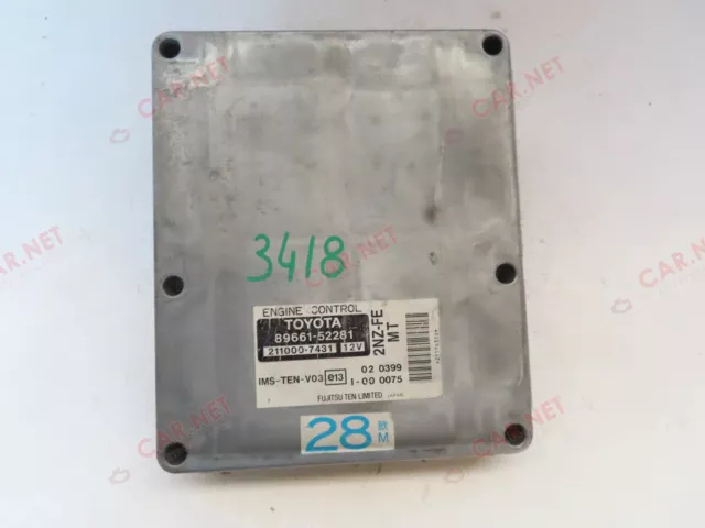 89661-52281 Centralina Motore Toyota Yaris Verso P2 1.3 Vvti 63Kw 2Nzfe Fujitsu