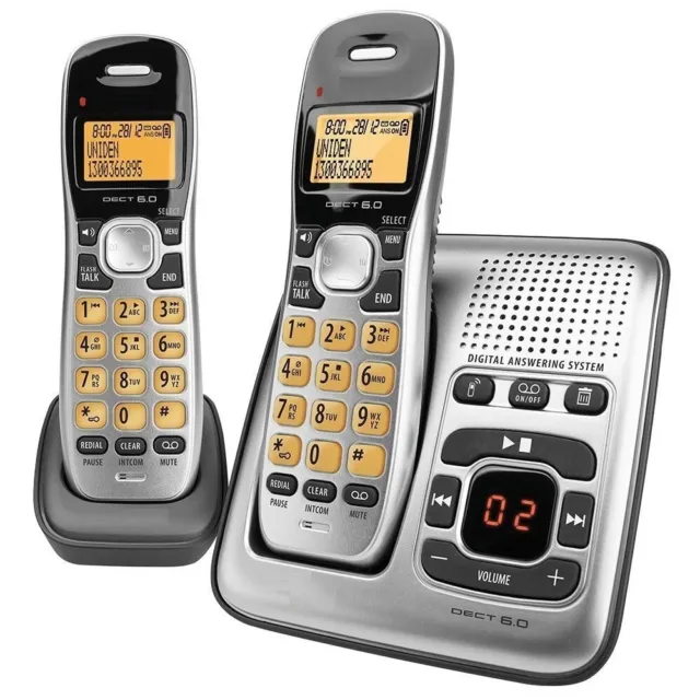 Dect Digital 1735+1 2 Handset Cordless Telephone  And Answer Machine New
