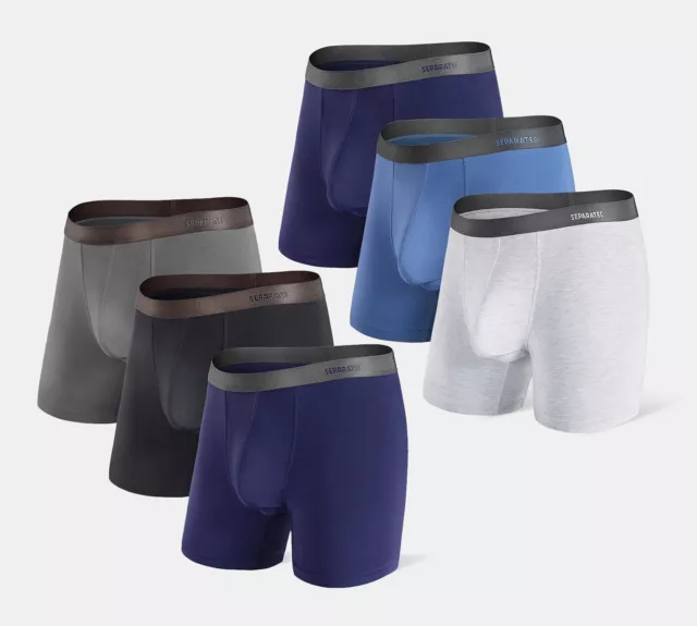 5 Pack Mens Separatec Dual Pouch Micromodal  Boxer Brief M-XL