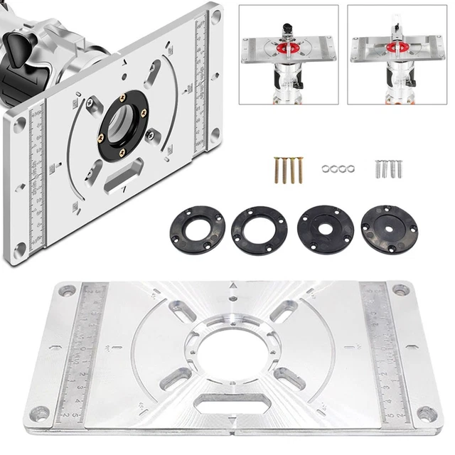 Piastra router resistente inserto lega di alluminio with 4 anelli incisione