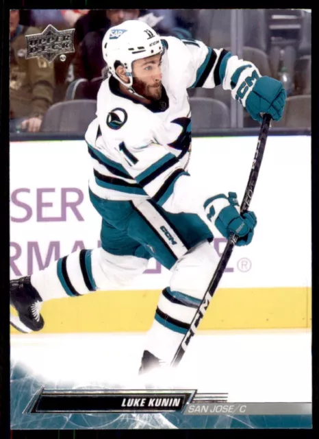 2022-23 UD Extended Series Base #612 Luke Kunin - San Jose Sharks