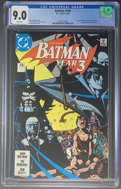 Batman #436 1st Print CGC 9.0, WP, Origin of Robin, 1st Appearance of Tim Drake