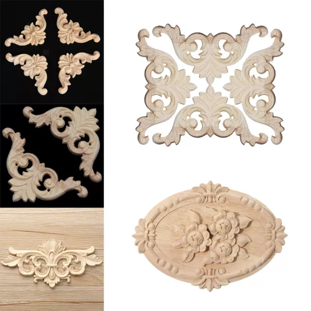 Holz Verzierung Schnitzerei Ornament Tür Schrank Ecke Möbel Deko Blumen Sets