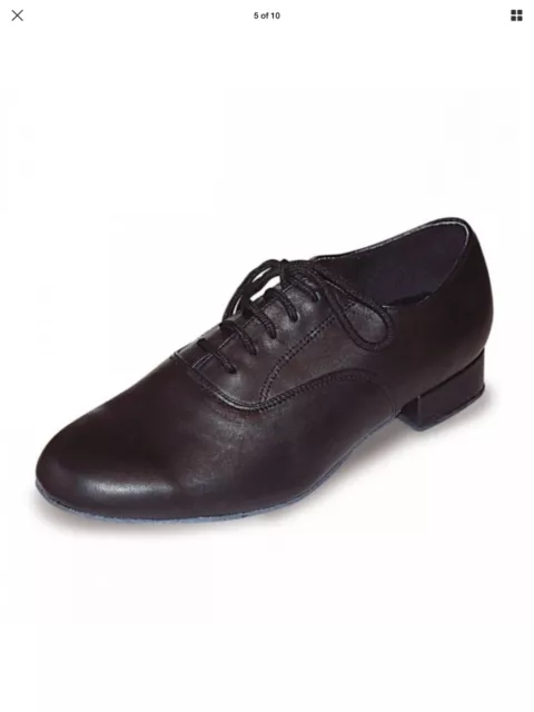 RochValley ~ PATRICK ~Men's WIDE Oxford Ballroom Shoes - Black Leather Size 6.5