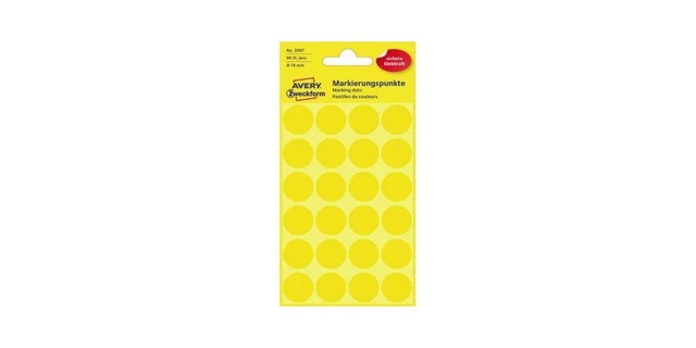 AVERY Zweckform Etiketten 3007 Markierungspunkt Ø18mm gelb 96 Stück