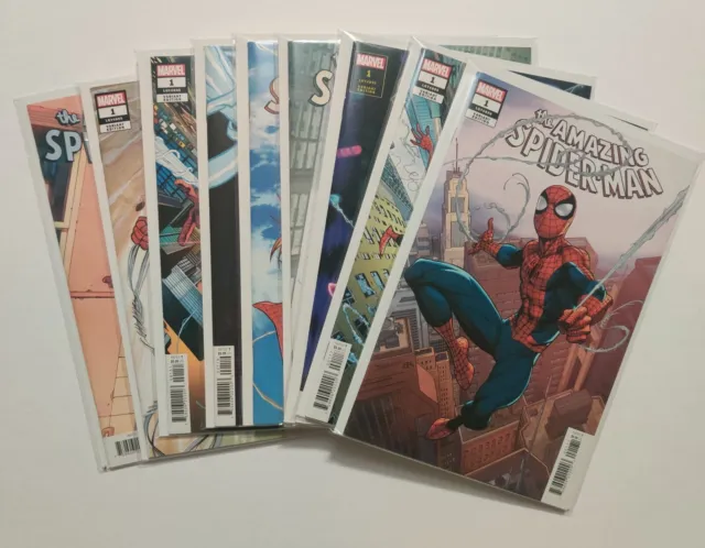 AMAZING SPIDER-MAN #1 VARIANT COVER Set (Marvel 2022) 9 Comic Lot Young Momoko
