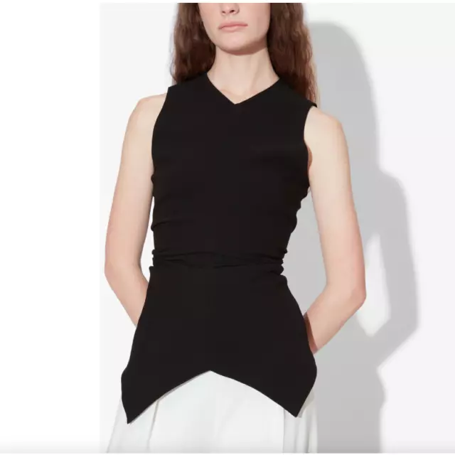 Proenza Schouler Womens Black Textured Crepe Sleeveless Top Size 8