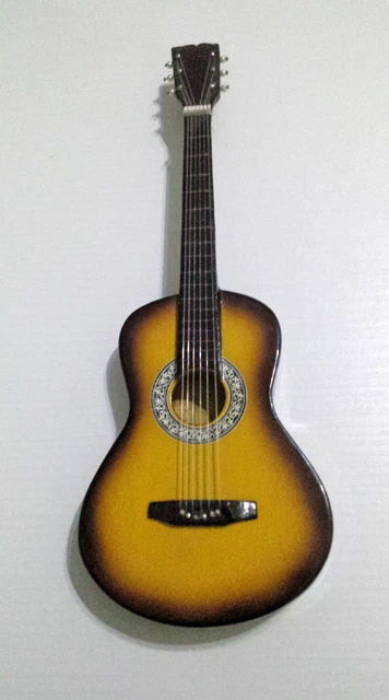 Chitarra In Miniatura 20cm Modellino Realizzato In Legno Riproduzione Collezione