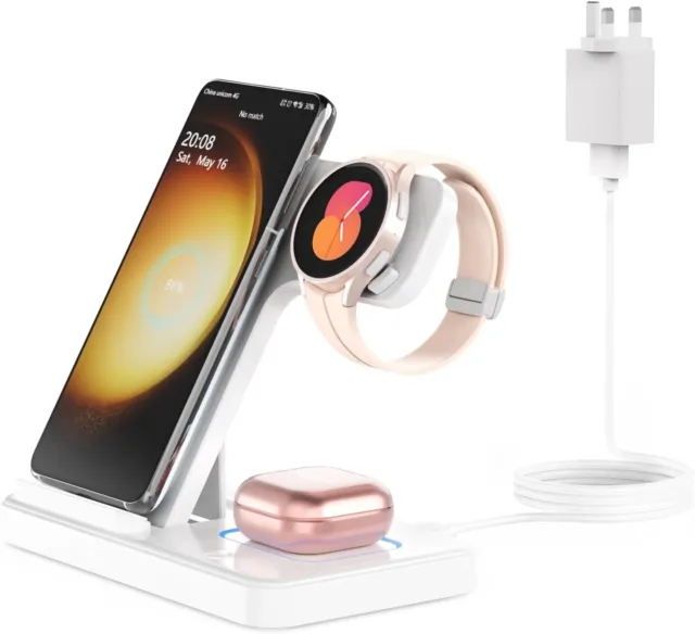 3 in 1 Wireless Charging Station, Fast Wireless for Samsung Charger Stand Dock