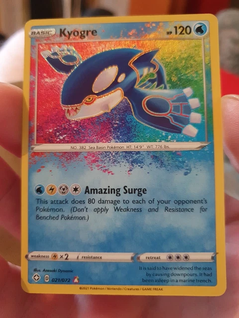 Pokemon Kyogre 021/072 Shining Fates Amazing Rare Splatter Holo