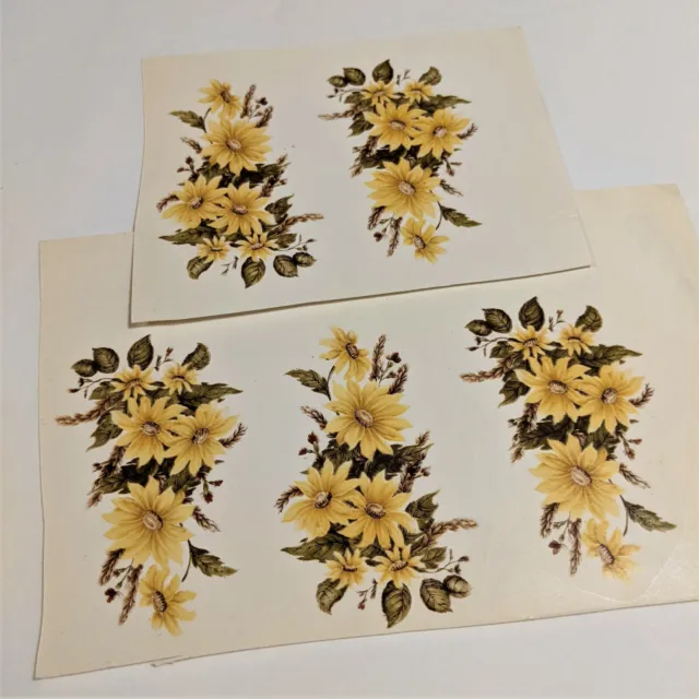Calcomanías de cerámica de colección color británico tobogán de agua flores de margarita amarillas
