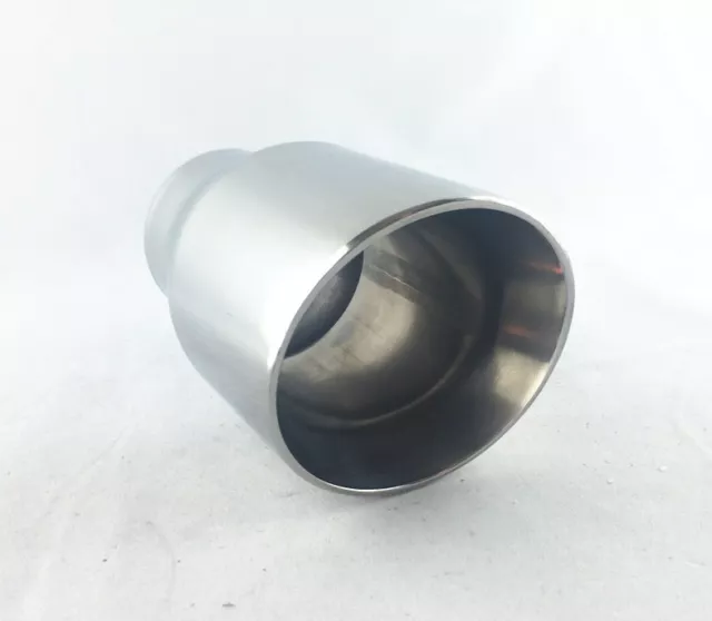 Universal Fit Dual Layer Welded Bevel End,Angle Outlet Exhaust Tip ID65mmOD104mm 2