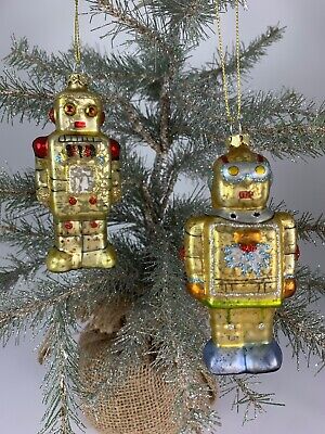 NWT Cody Foster 1 Robot Christmas Ornament, Asstd Red Or Blue