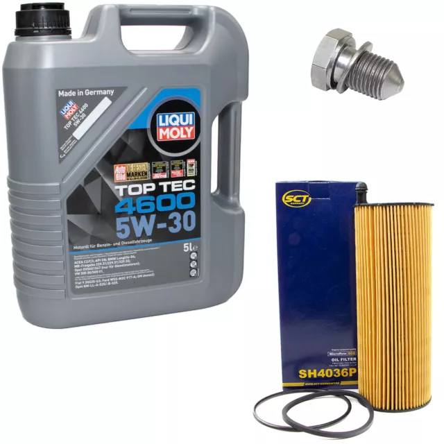 L'huile de moteur Kit 5W-30 5 Litres + Filtre à huile SH 4036 P+Hélice pour Audi