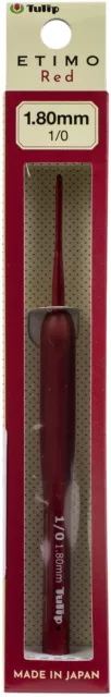 Tulip Etimo Red Crochet Hook W/ Cushion Grip-Size 1/1.80mm TED-010E