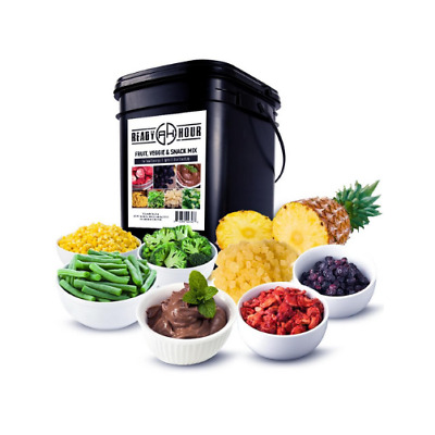 Ready Hour Emergency Fruit, Veggie & Snack Mix Bucket 116 Servings Survival Tote