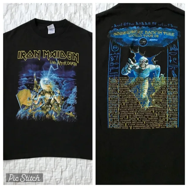 Iron Maiden-Live After Death Somewhere Back In Time Tour ‘08-Double Sided-Size M